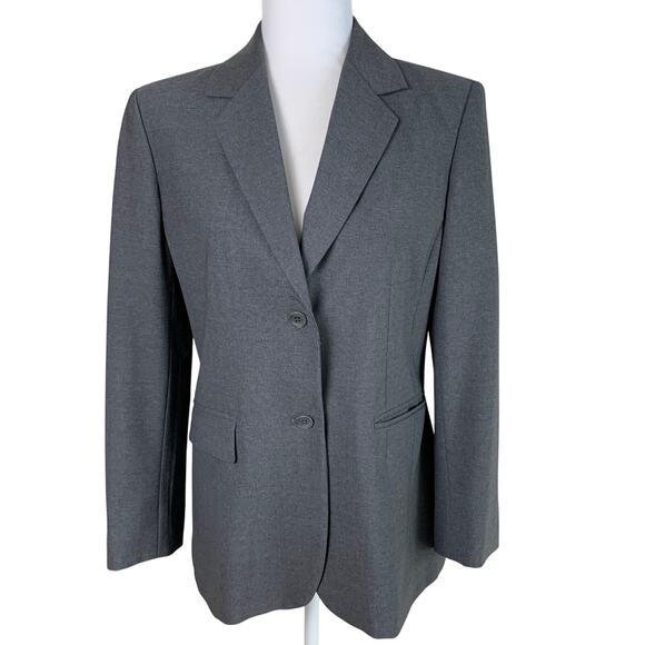 Brooks Brothers 346 Size 6 Women's Blazer Jacket Gray Wool Stretch Career Work - Picture 1 of 8